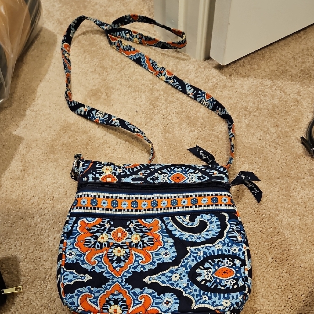 Vera Bradley Paisley Crossbody Bag in Blue and Orange